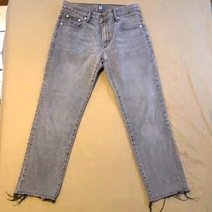 Gap Best Girlfriend Frayed Cropped Denim